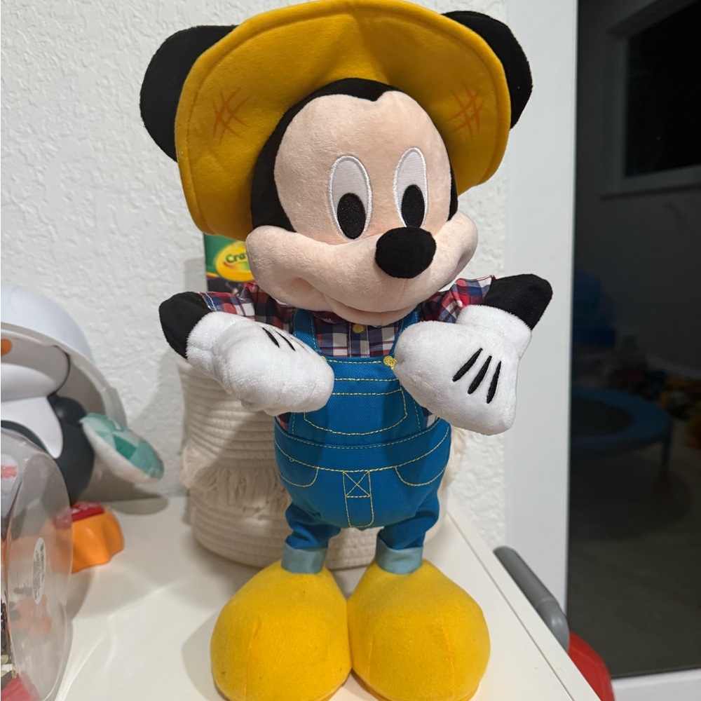 Disney Mickey Mouse Plush Toy - Yellow Hat and Blue Overalls